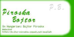 piroska bojtor business card